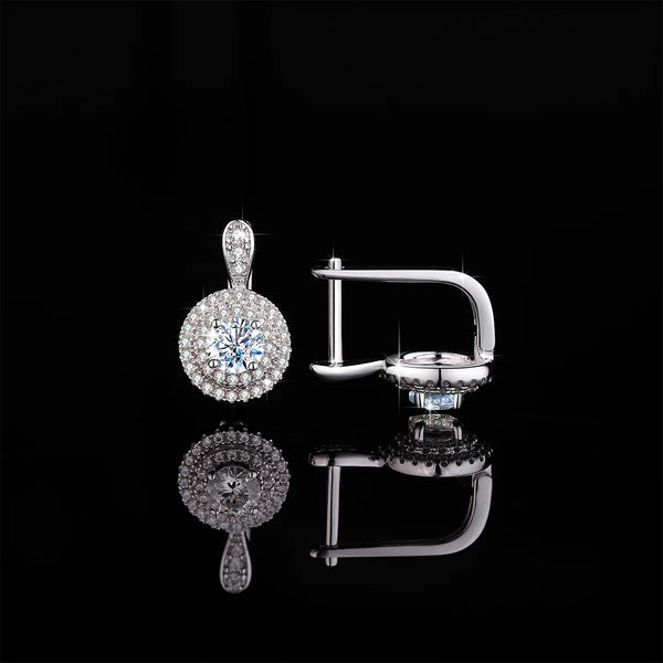 925 Sterling Silver Moissanite Stud Earrings for Women