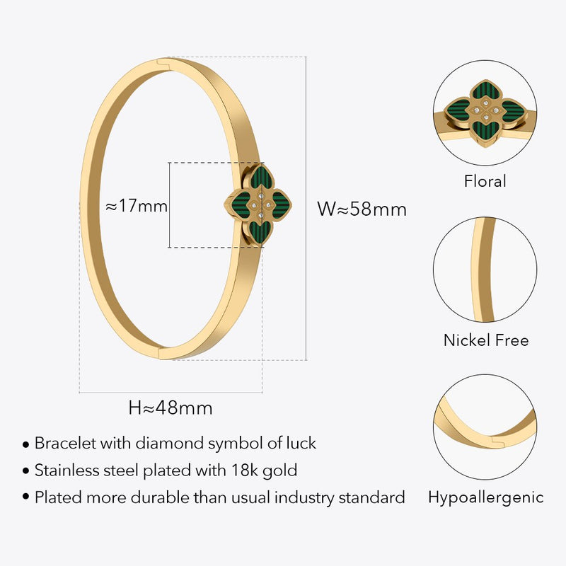 Stainless Steel Lucky Bracelet, Gold Bangle for Women
