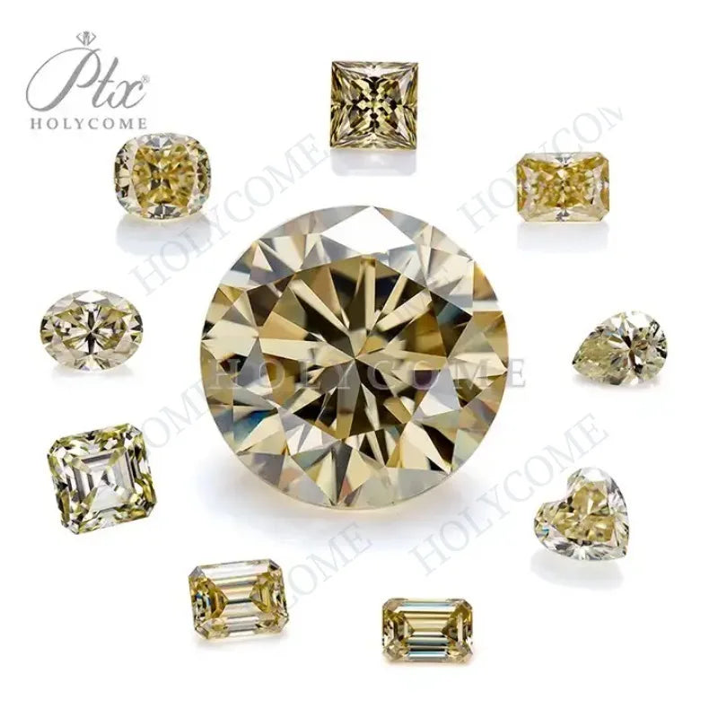 Green Moissanite Loose Gemstones Brilliant & Radiant Cuts