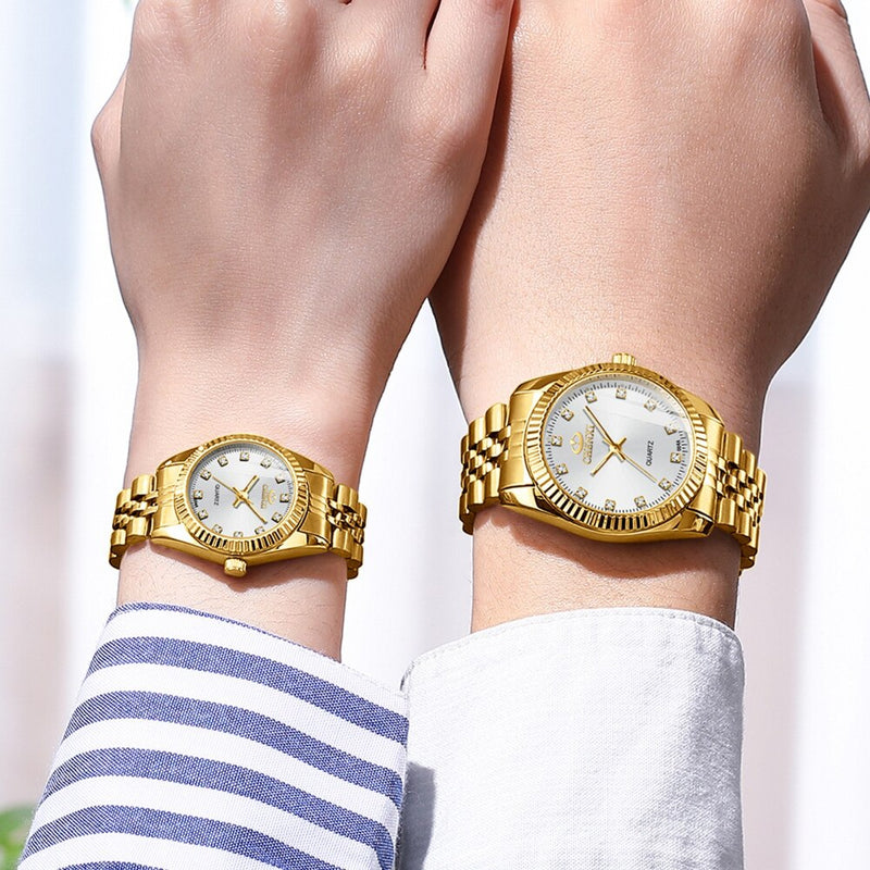 Golden Stainless Steel Quartz Watch for Women