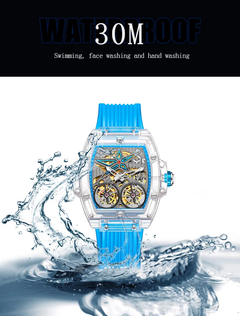 Transparent Plastic Luxury Mechanical Watch for Men