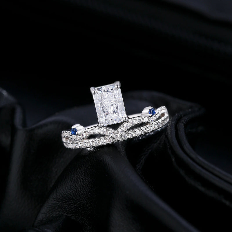 Sterling Silver Crushed Ice Cut CZ Rings for Women