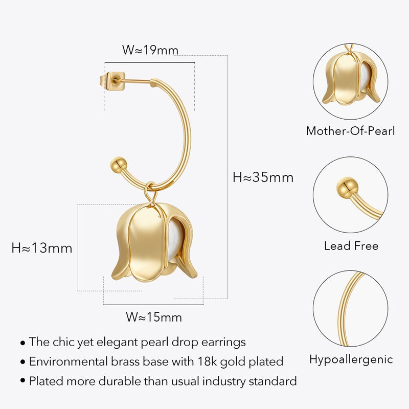 ENFASHION Fancy Pearl Drop Earring Gold Color For Women Earrings Trendy Simple Fashion Everyday Jewelry Dropshipping E231508