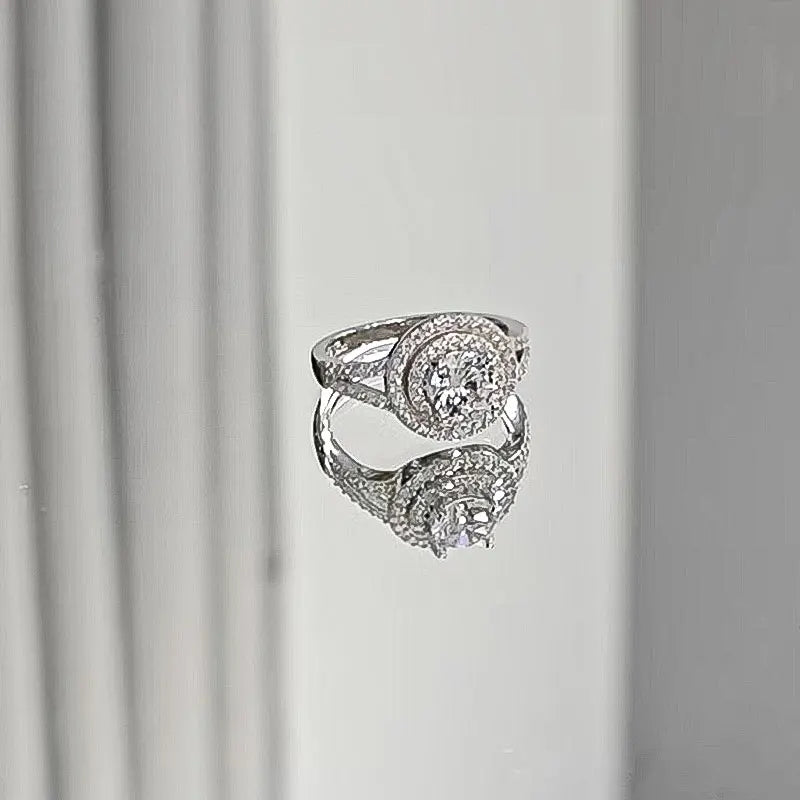 925 Sterling Silver White Zircon Ring for Women