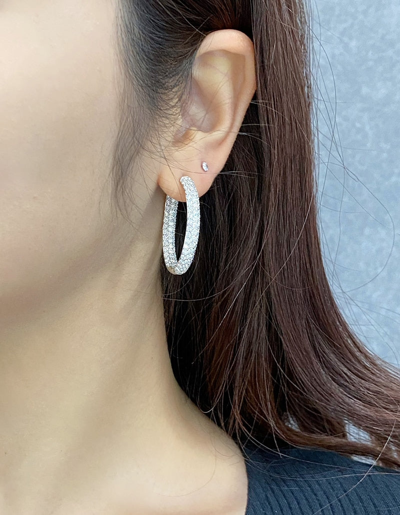 18K White Gold Diamond Earrings for Women