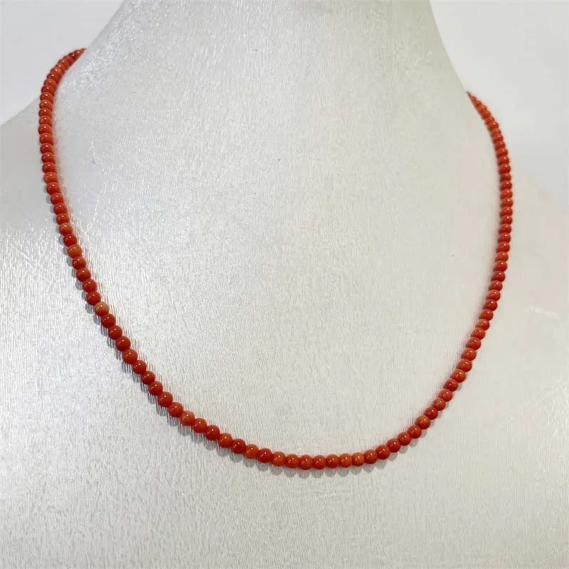 Sterling Silver 3 Carat Total Weight Orange Coral Pendant Necklace for Women