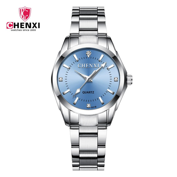 Stainless Steel Couple Watch, Waterproof Quartz for Women and Men