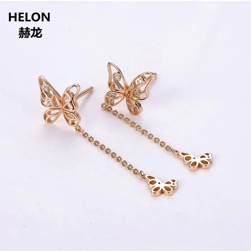 18k Rose Gold SI/H Natural Diamond Stud Earrings for Women