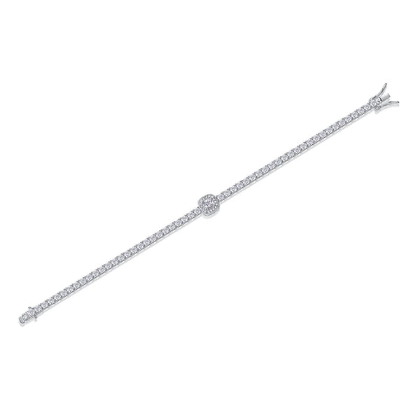 925 Sterling Silver Moissanite Diamonds Tennis Chain Bracelet for Women