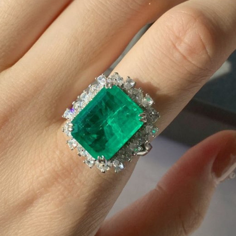 925 Sterling Silver Emerald Ring For Women