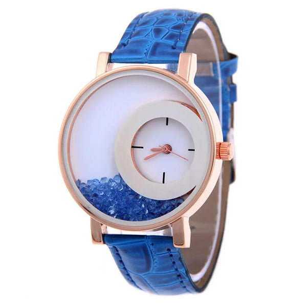 Stainless Steel Broken Diamond Watch, Large Dial, Casual Fashion, for Women