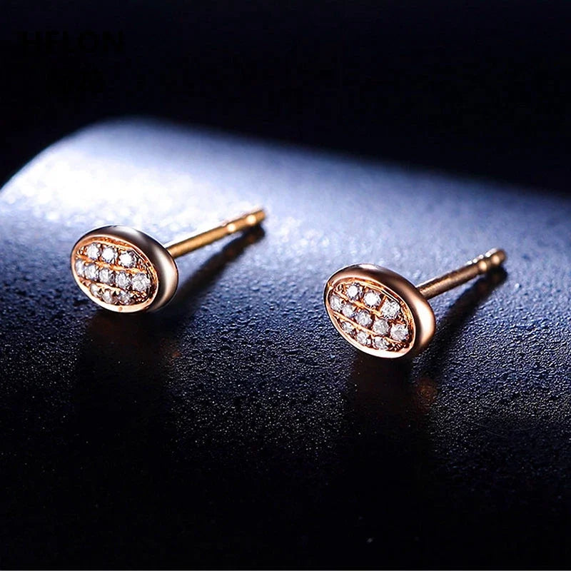 14k Rose Gold SI/H Diamond Stud Earrings for Women