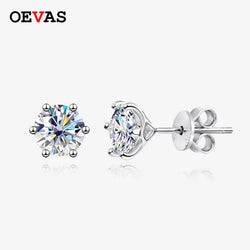 925 Sterling Silver 0.2-2 Ctw Moissanite Stud Earrings for Women