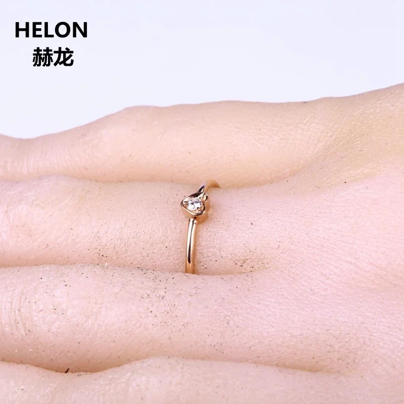 18k Rose Gold VS/H Natural Diamonds Heart Engagement Ring for Women