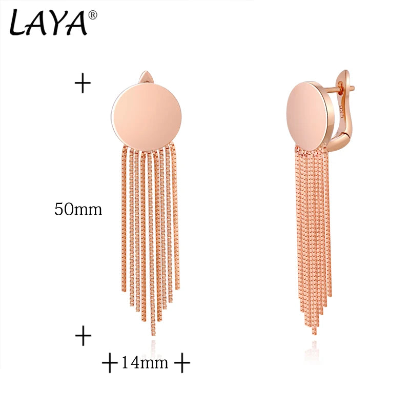 Sterling Silver Tassel Earrings, Bohemian Style for Women