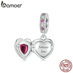 925 Sterling Silver Cubic Zirconia Heart Charm for Bracelets or Necklaces, for Women