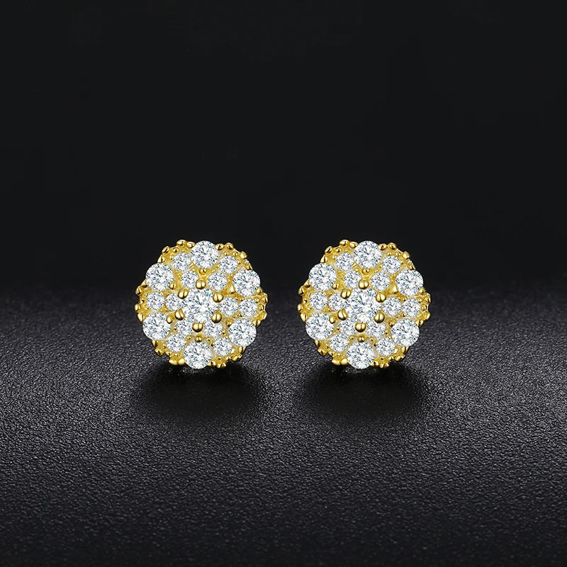 925 Sterling Silver Moissanite Stud Earrings for Unisex