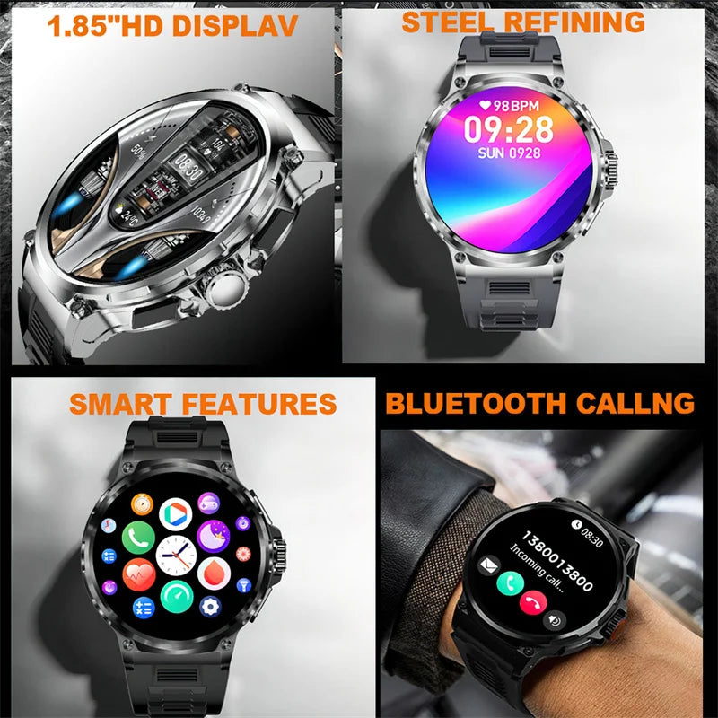 Smart Watch for Men with GPS Tracking, 1.85-Inch Display, Long Battery Life, & Health Monitoring Features