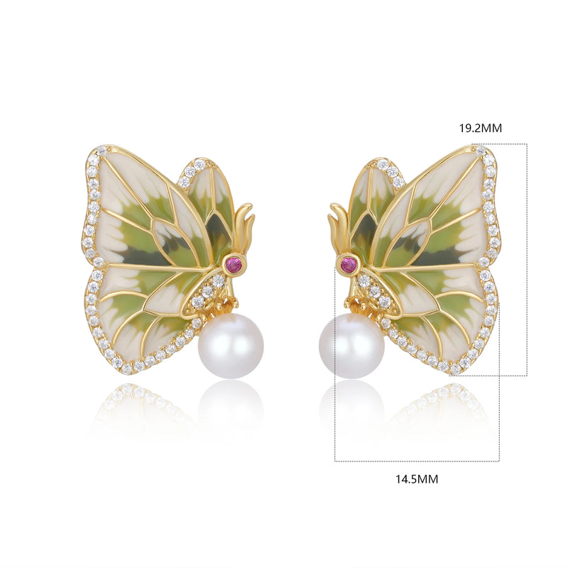 925 Sterling Silver Freshwater Pearl Stud Earrings for Women