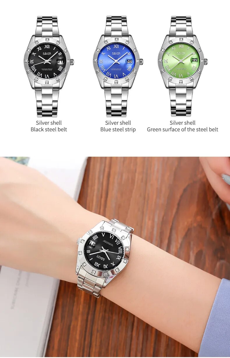 Stainless Steel Quartz Sports Watch for Women