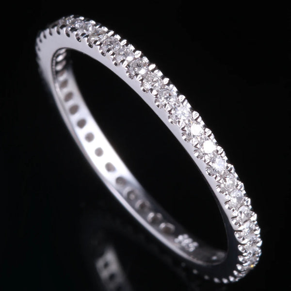 18K White Gold 0.33CTW Natural Diamond Engagement Ring for Women