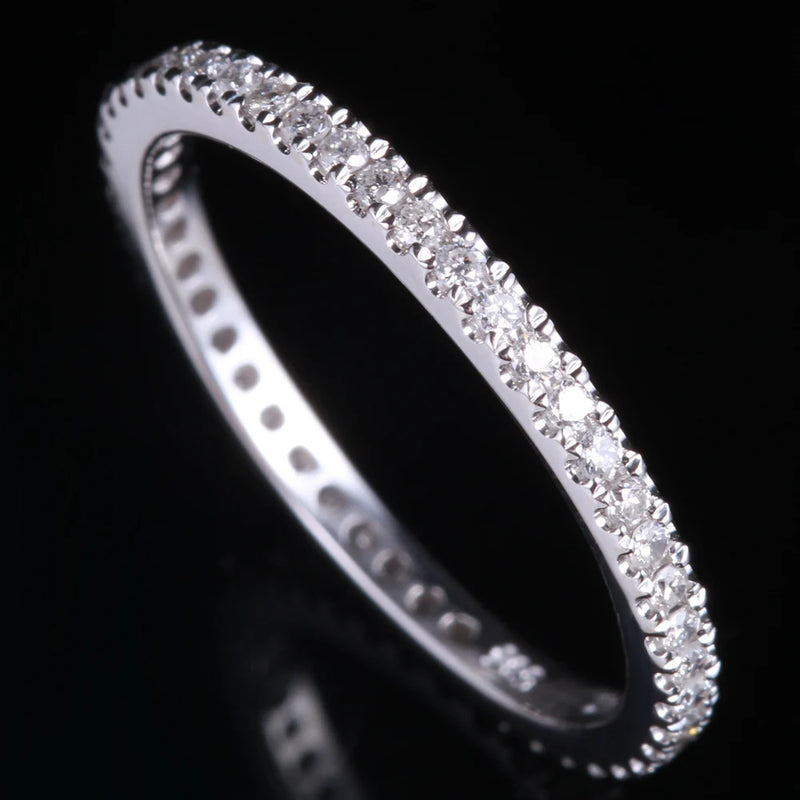 18K White Gold 0.33CTW Natural Diamond Engagement Ring for Women