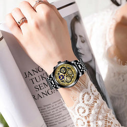 Rose Gold Stainless Steel Waterproof Wristwatch for Women