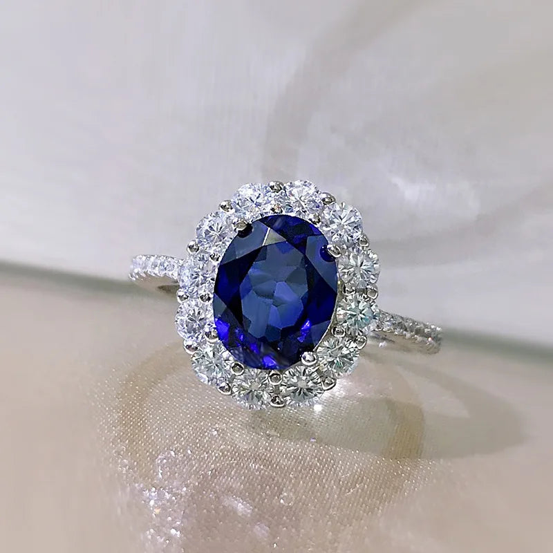 925 Sterling Silver Sapphire Ring for Women