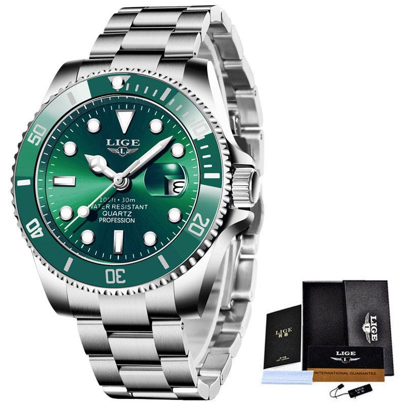 Stainless Steel Luxury Fashion Diver Watch with Date for Men