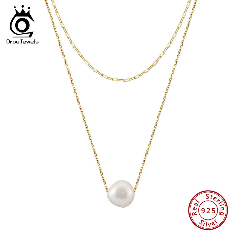 Sterling Silver Freshwater Pearl Pendant Necklace for Women