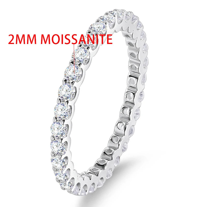 Sterling Silver Brilliant Cut Moissanite Ring for Women