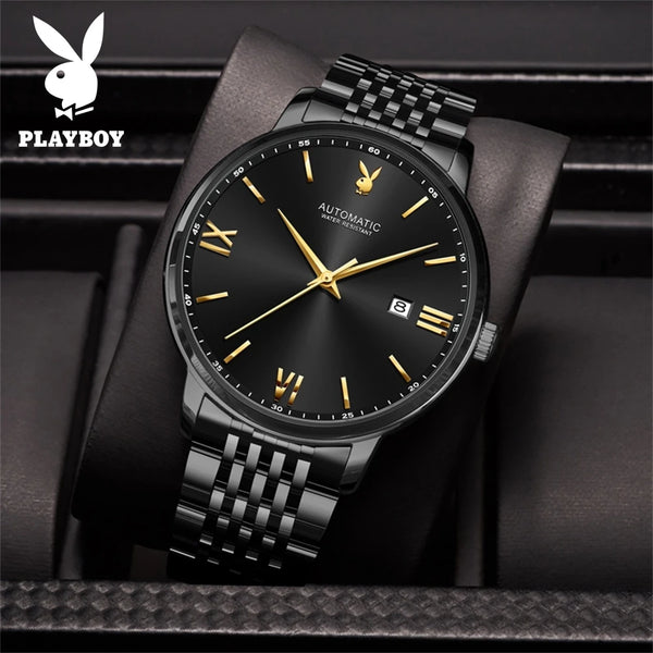 Stainless Steel Automatic Mechanical Mens Wrist Watch for Men