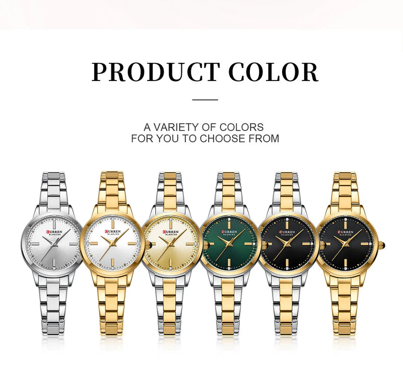 Gold Diamond Quartz Wrist Watch for Women