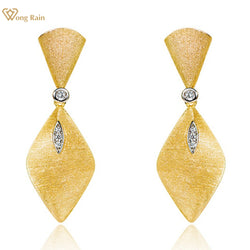 18K Gold Plated Sterling Silver Lab Sapphire Earrings for Women