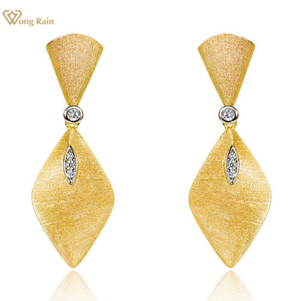 18K Gold Plated Sterling Silver Lab Sapphire Earrings for Women