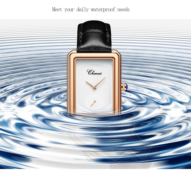 Stainless Steel Leather Luxury Quartz Watch for Women.