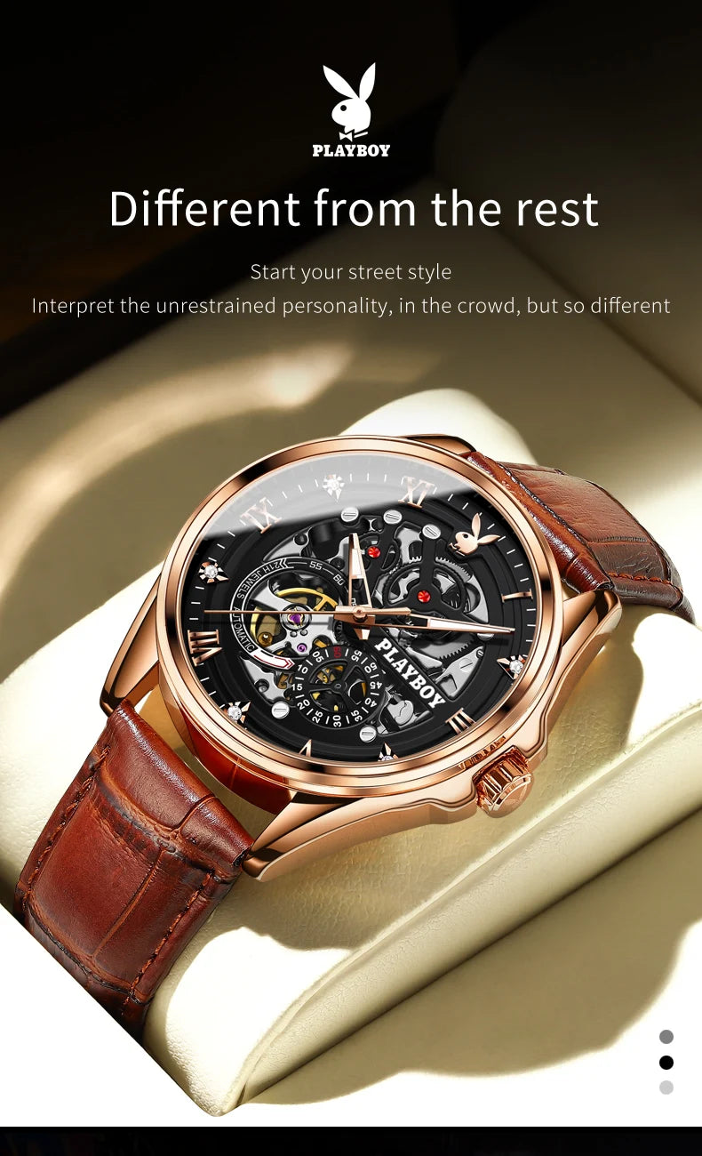 Stainless Steel Automatic Mechanical Watch for Men