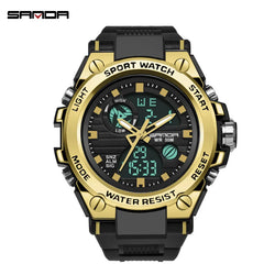 Stainless Steel Fashion Digital Watch with Backlit, Alarm, Stopwatch, and Timer for Men