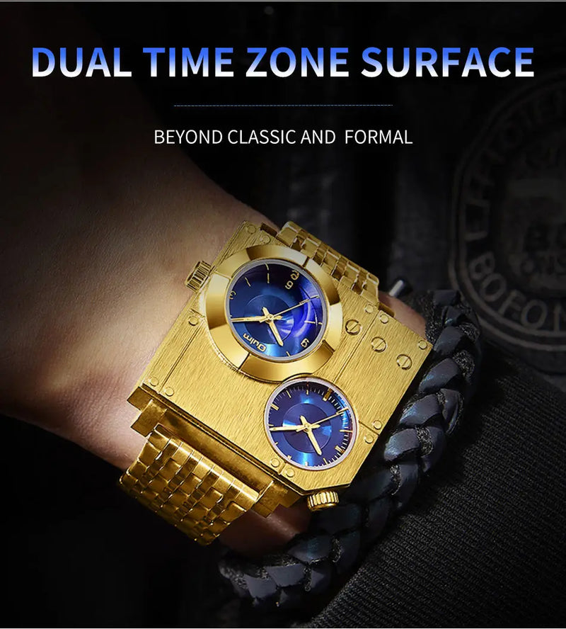 Stylish Square Men's Wristwatch with Luminous Quartz Clock and Stainless Steel Band