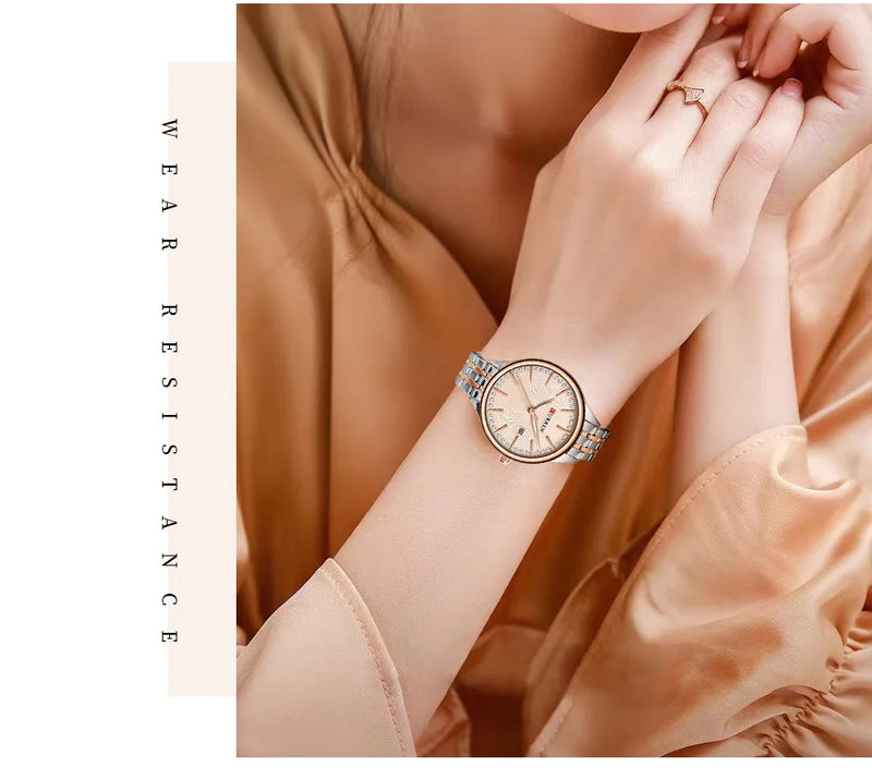 Alloy Quartz Wristwatch with Bracelet, for Women