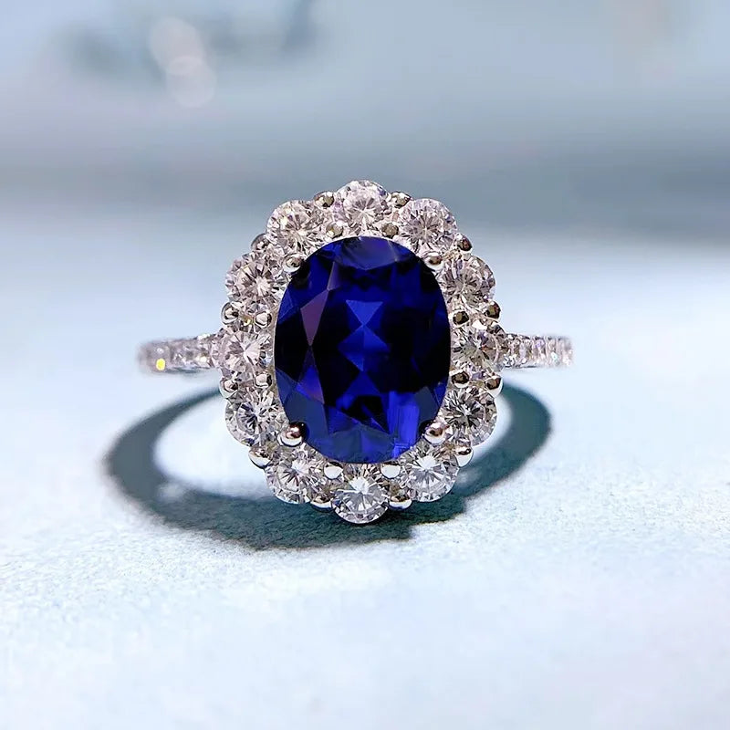 925 Sterling Silver Sapphire Ring for Women