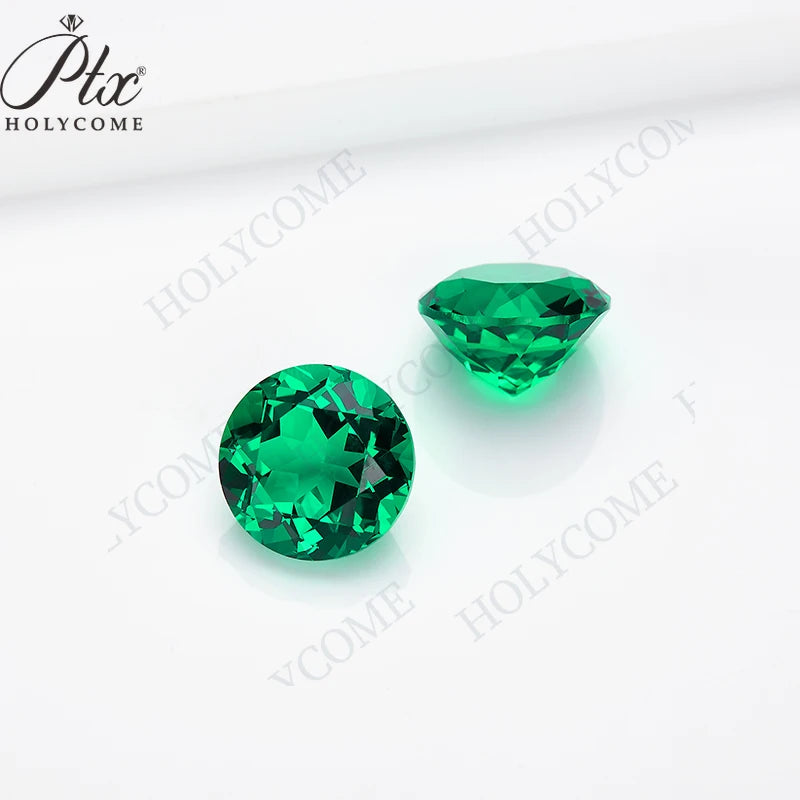 Lab Grown Emerald Round Cut Loose Gemstones (0.9-12.0ctw), VVS1 Clarity, AGL Certified