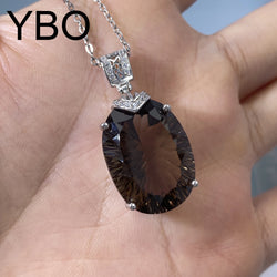 925 Sterling Silver Smoky Quartz Necklace for Women