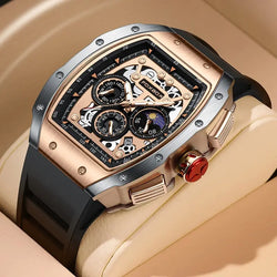 Stainless Steel Quartz Chronograph Wristwatch for Men