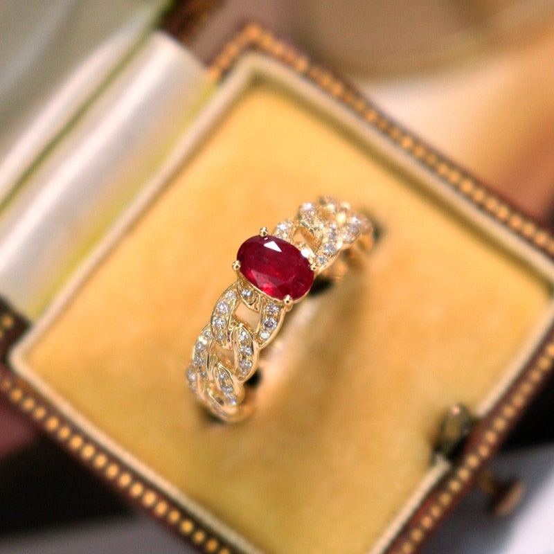 White/Yellow Gold Sapphire/Ruby/Emerald Ring for Women