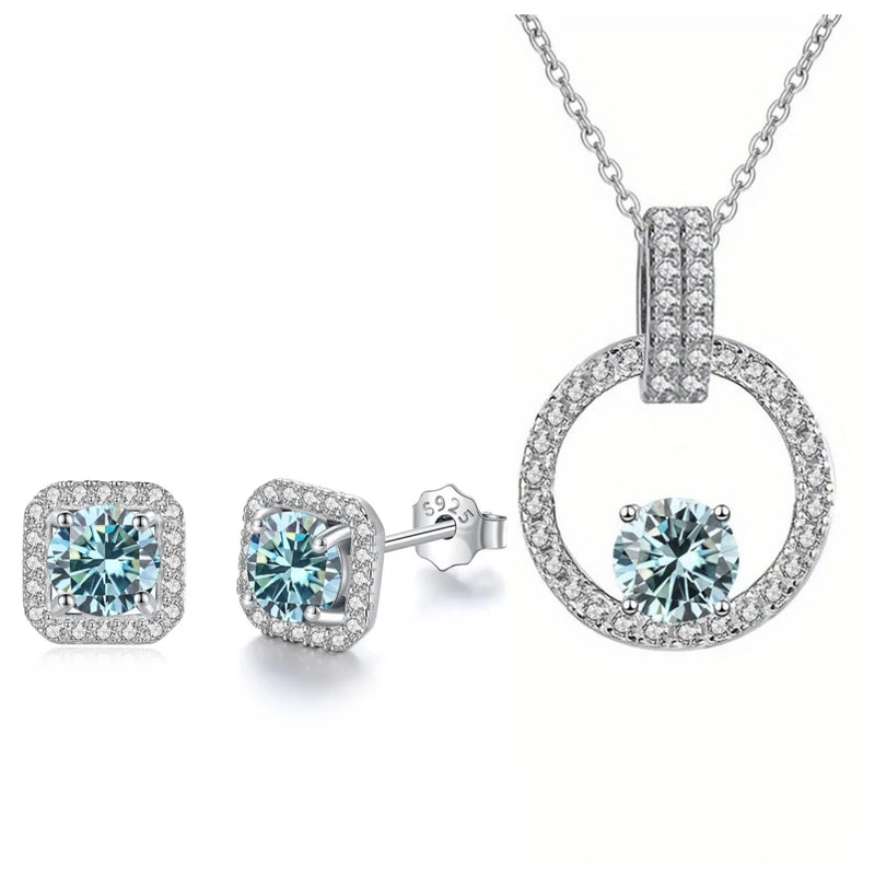 925 Sterling Silver Moissanite Bridal Jewelry Set for Women