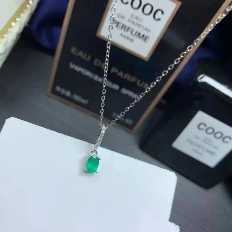 Gold-Plated 0.50ct Emerald Pendant Necklace for Women