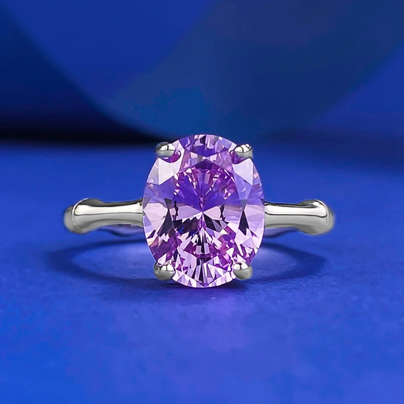 Sterling Silver Amethyst Engagement Ring for Women