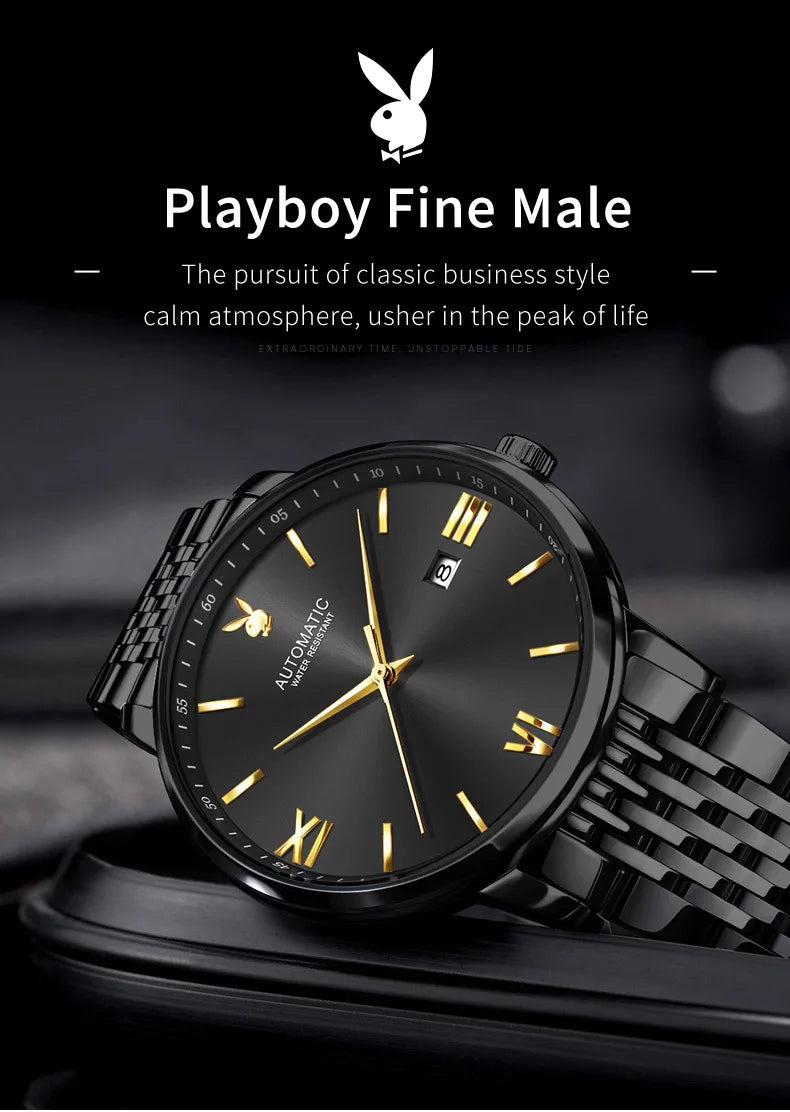 Stainless Steel Automatic Mechanical Watch for Men