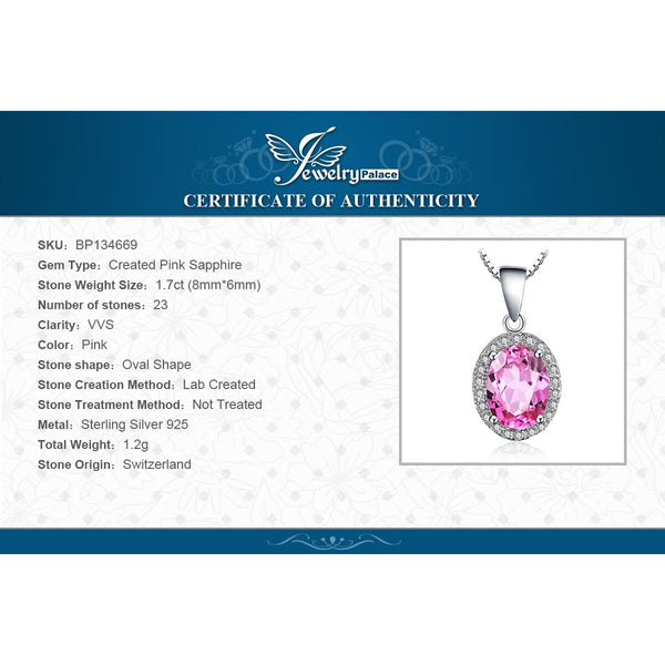 925 Sterling Silver Created Pink Sapphire Halo Pendant for Woman